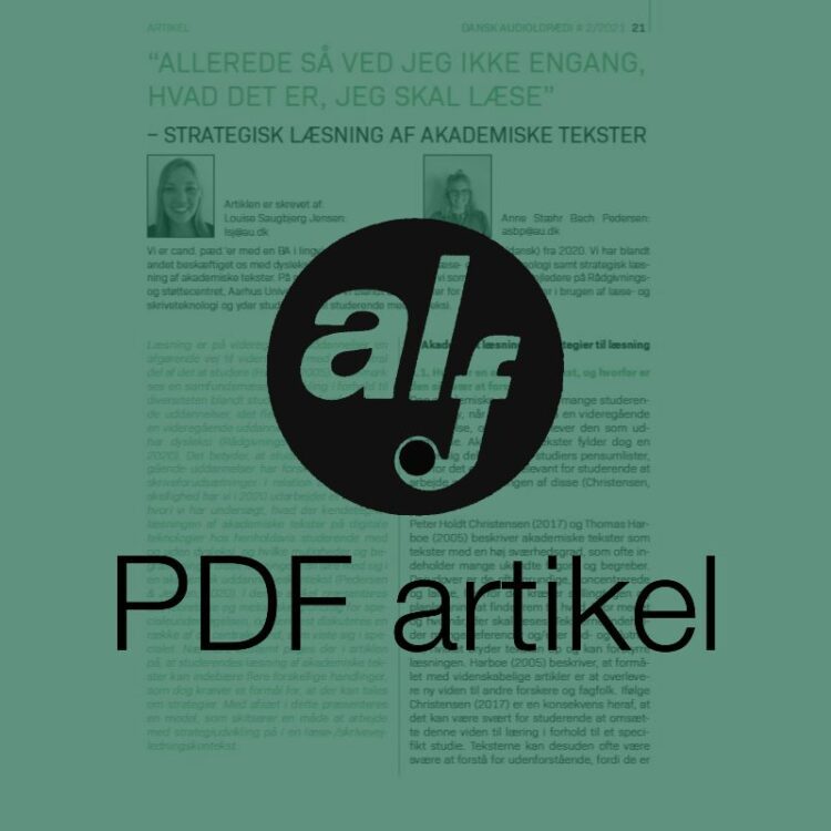 "Allerede så ved jeg ikke engang, hvad det er, jeg skal læse" - strategisk læsning af akademiske tekster