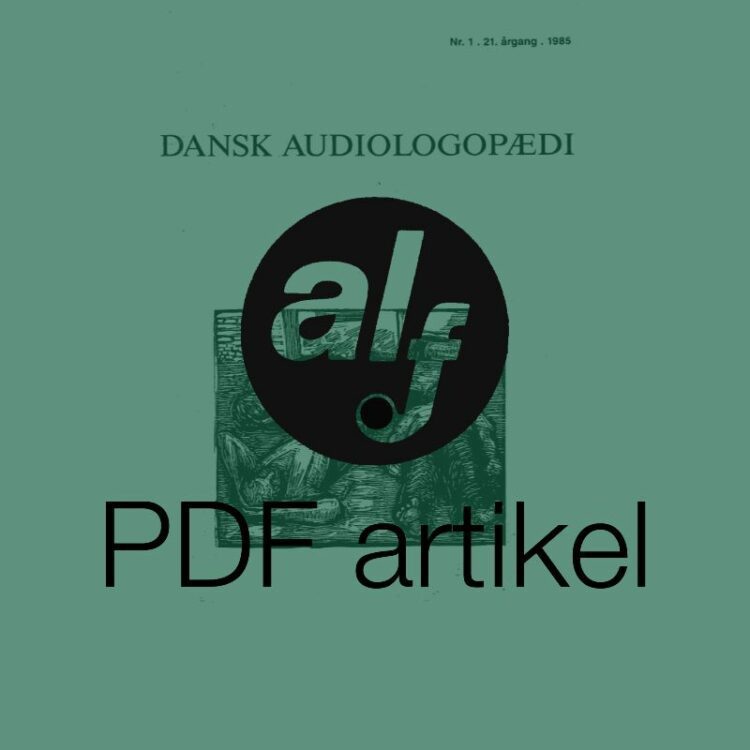 Dansk Audiologopædi 1985