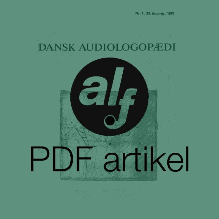 Dansk Audiologopædi 1987
