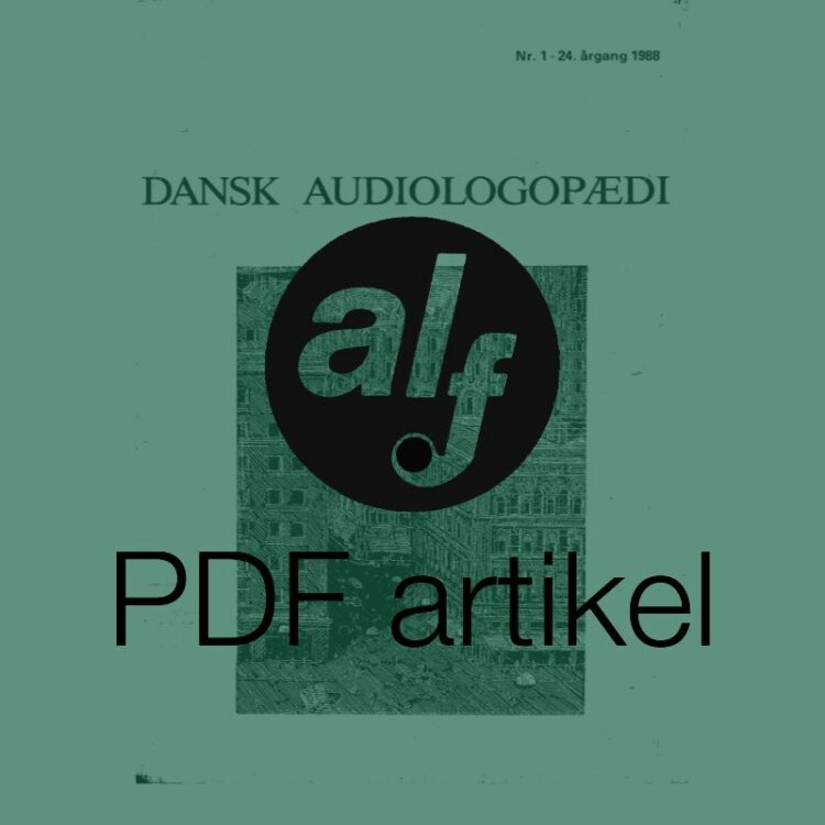 Dansk Audiologopædi 1988