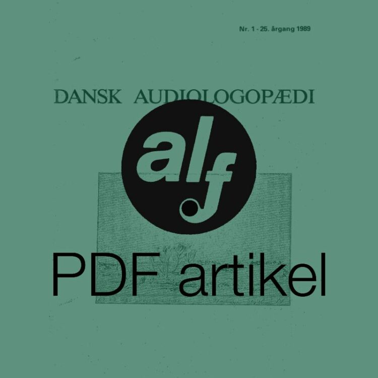 Dansk Audiologopædi 1989