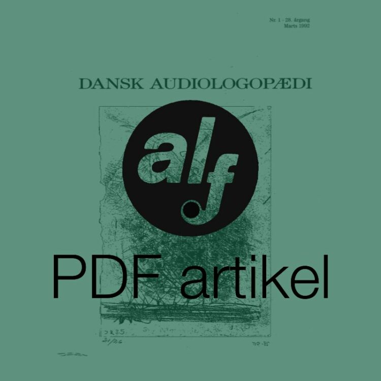 Dansk Audiologopædi 1992