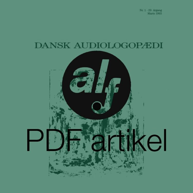 Dansk Audiologopædi 1993