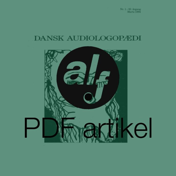 Dansk Audiologopædi 1994