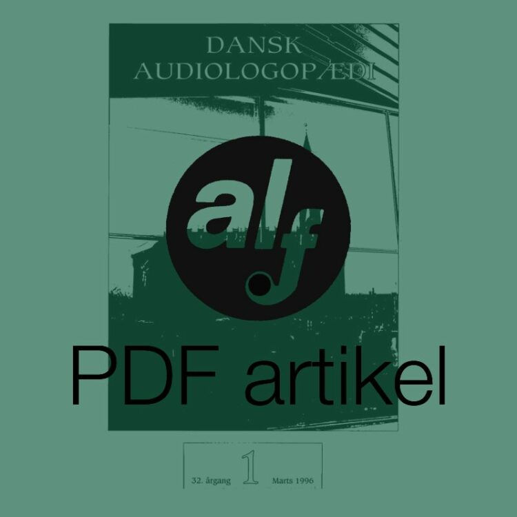 Dansk Audiologopædi 1996
