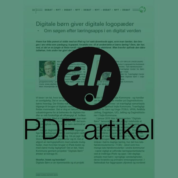 Digitale børn giver digitale logopæder - om søgen efter læringsapps i en digital verden