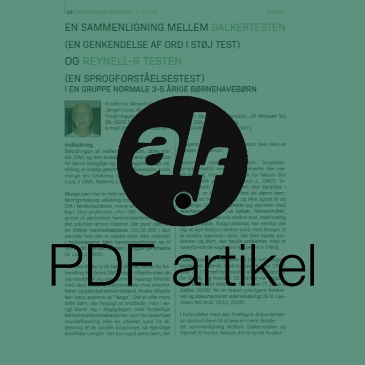 En sammenligning med galkertesten og Reynell-R testen i en gruppe normale 3-5 årige børnehavebørn