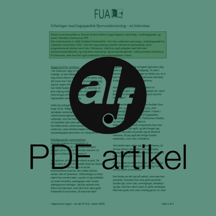 Erfaringer med logopædisk fjernundervisning – et interview