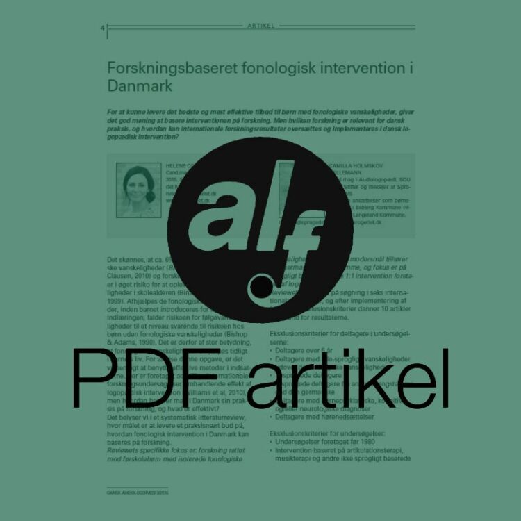 Forskningsbaseret fonologisk intervention i Danmark