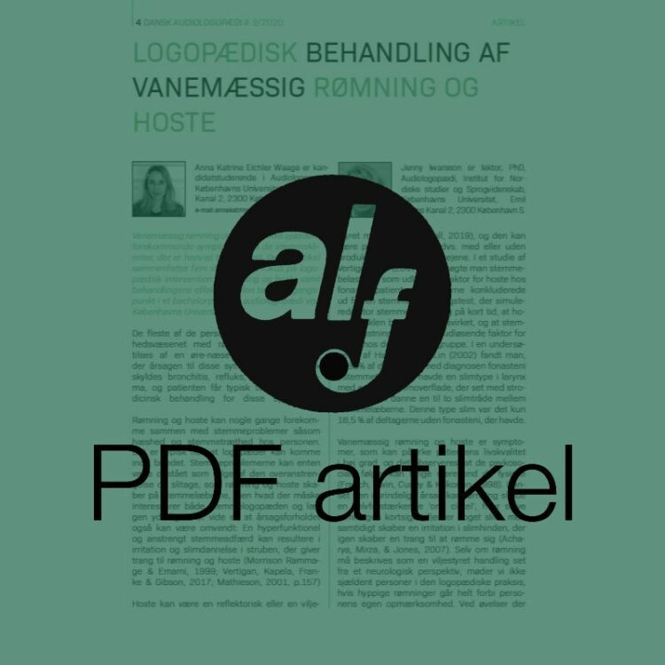 Logopædisk behandling af vanemæssig rømning og hoste