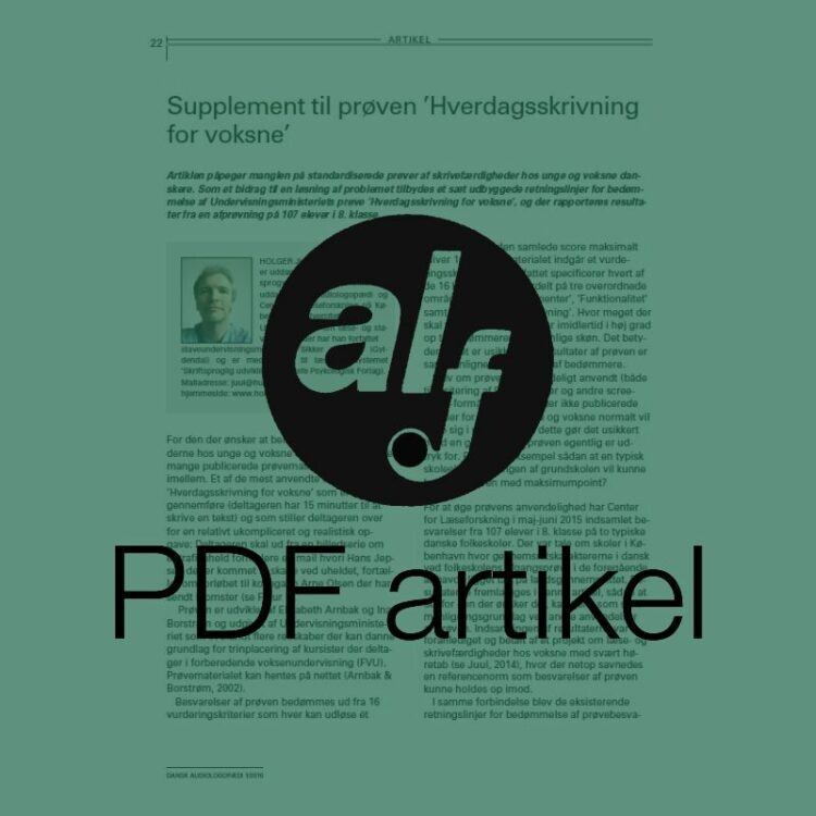 Supplement til prøven ’Hverdagsskrivning for voksne’