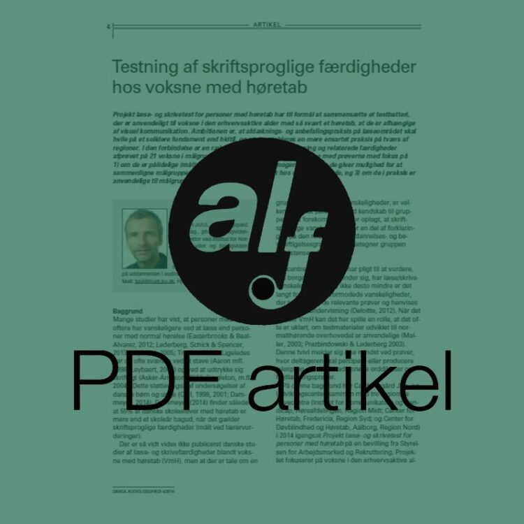 Testning af skriftsproglige færdigheder hos voksne med høretab