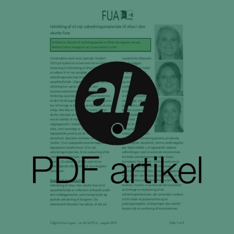 Udvikling af et nyt udredningsmateriale til afasi i den akutte fase