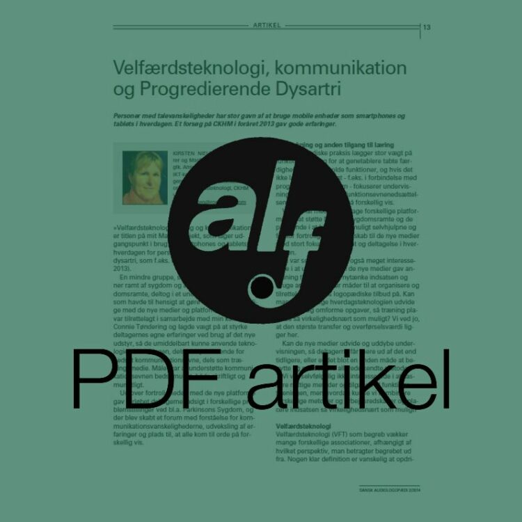 Velfærdsteknologi, kommunikation og Progredierende Dysartri