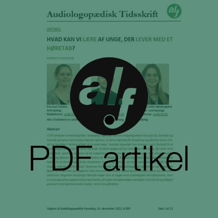 Ungdomsliv med betydeligt høretab