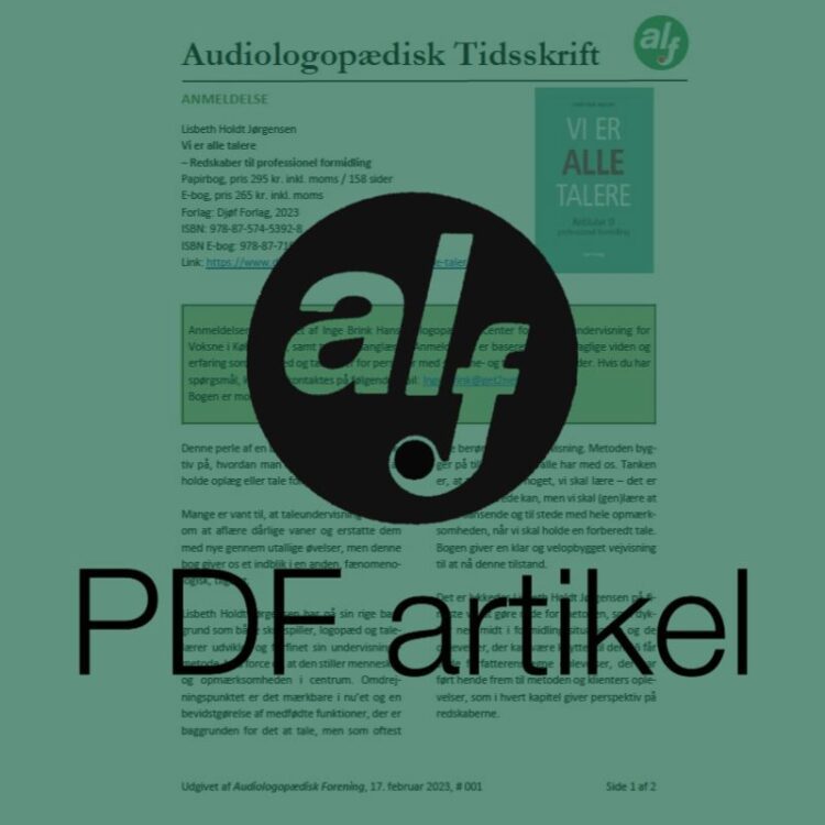 Anmeldelse af "Vi er alle talere" af Lisbeth Holdt Jørgensen