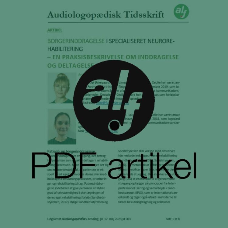 Borgerinddragelse i specialiseret neurorehabilitering