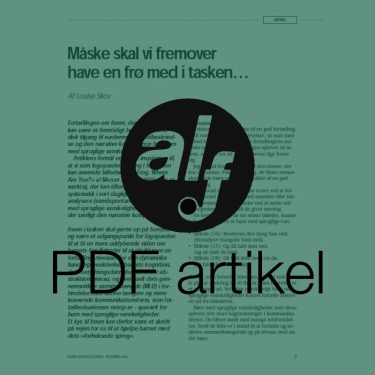 Måske skal vi fremover have en frø med i tasken...