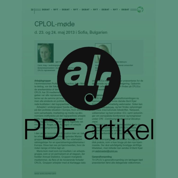 Debat - CPLOL-møde maj 2013