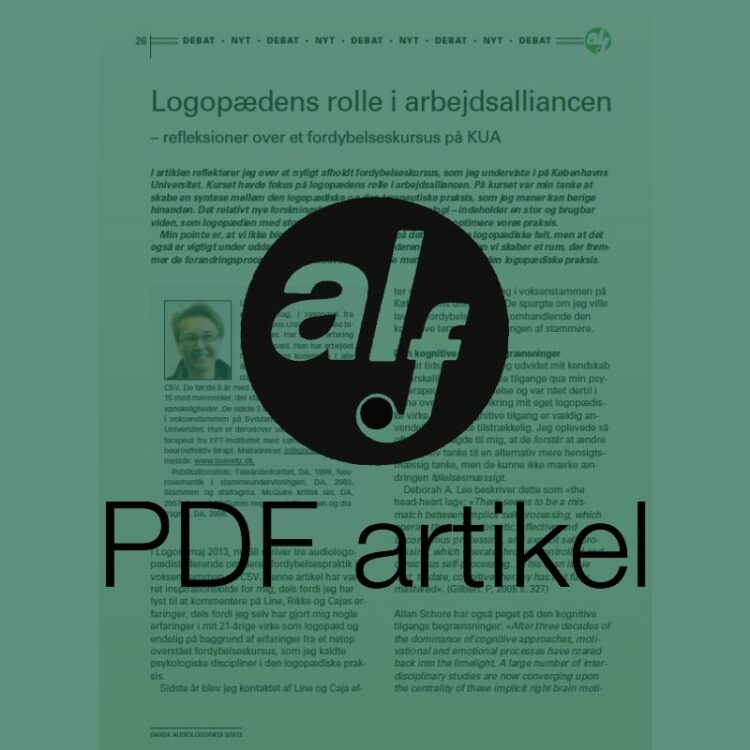 Debat - Logopædens rolle i arbejdsalliancen