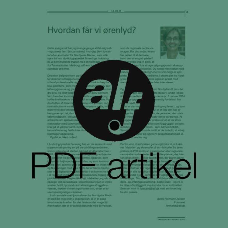 Leder - Hvordan får vi ørenlyd?