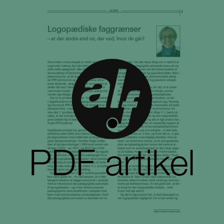 Leder: Logopædiske faggrænser
