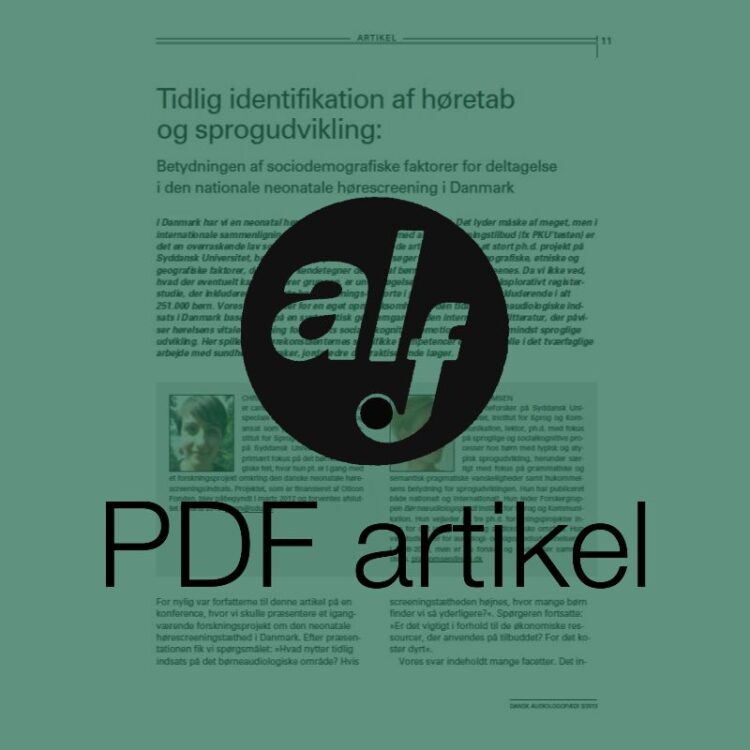 Tidlig identifikation af høretab og sprogudvikling
