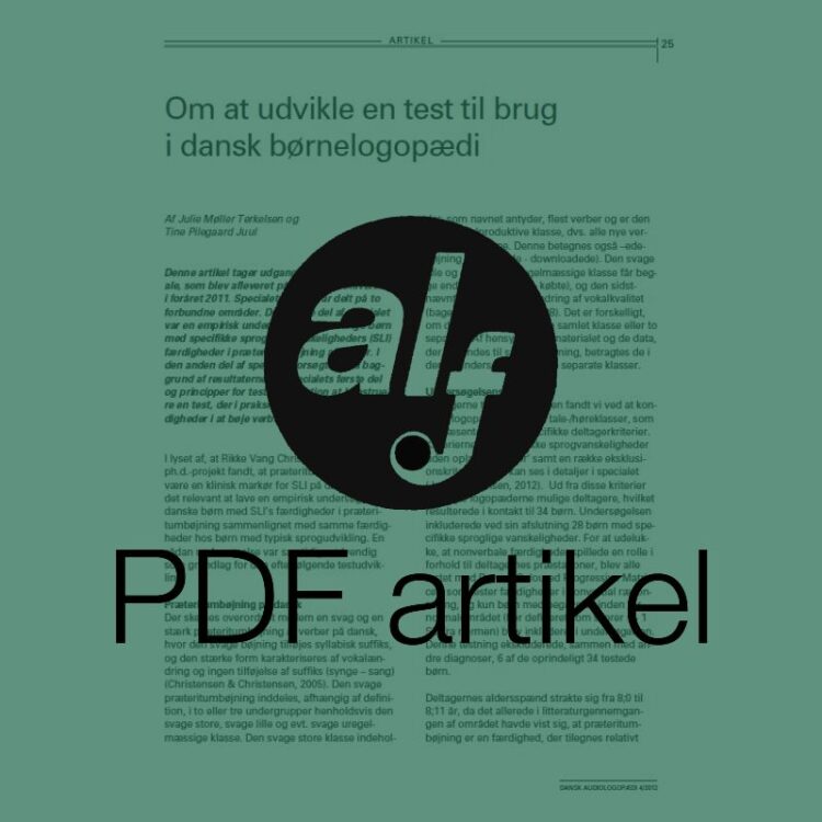 Om at udvikle en test til brug i dansk børnelogopædi