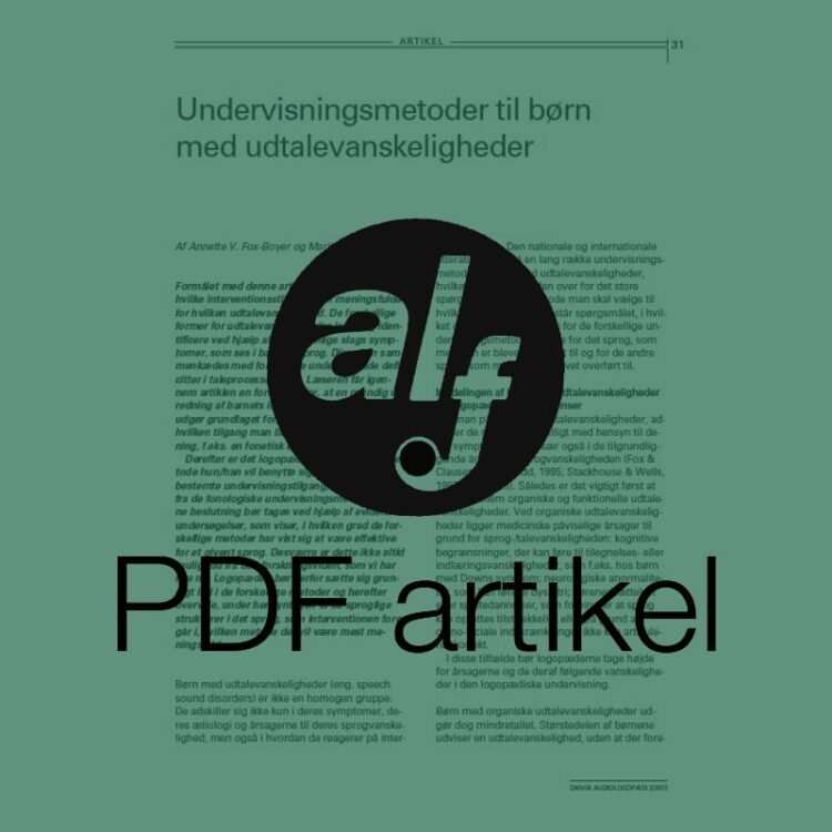 Undervisningsmetoder til børn med udtalevanskeligheder