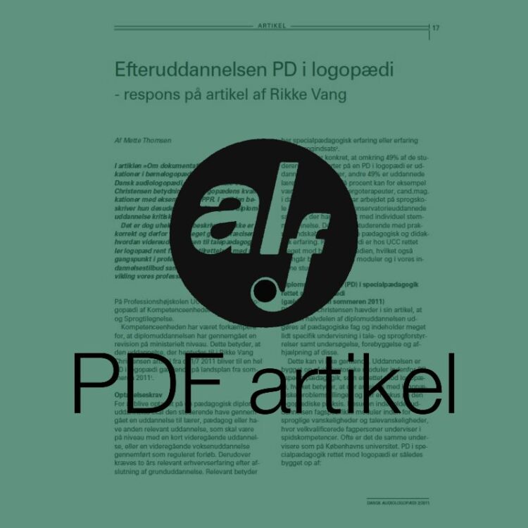 Efteruddannelsen PD i logopædi