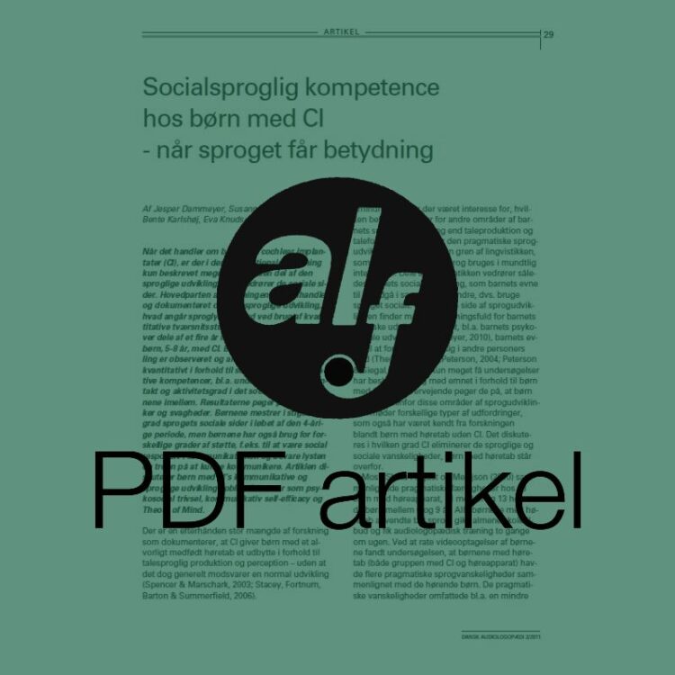 Socialsproglig kompetence hos børn og CI
