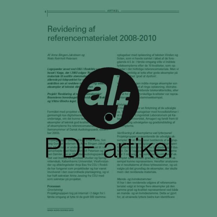 Revidering af referencematerialet 2008-2010