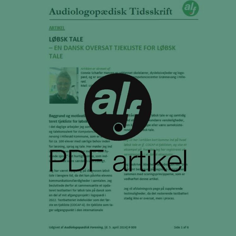 Løbsk tale - En dansk oversat tjekliste for løbsk tale