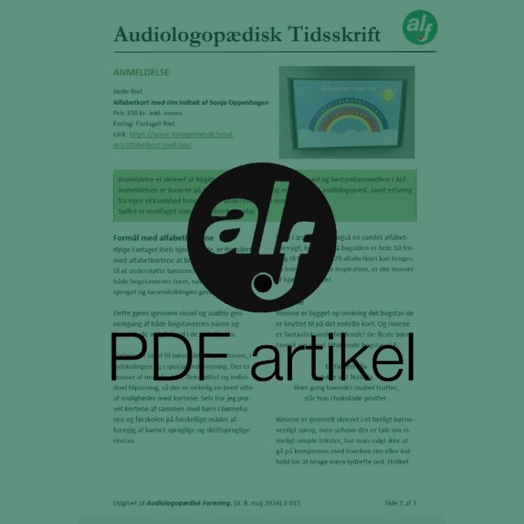 Anmeldelse af Alfabetkort med rim indtalt af Sonja Oppenhagen af Helle Riel - Birgitte Albæk Henriksen
