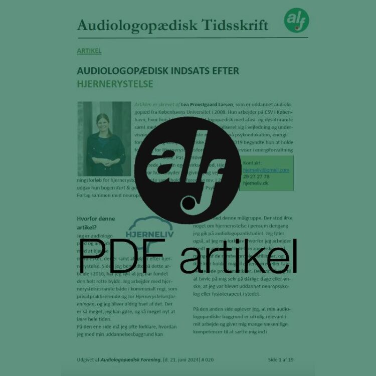 Audiologopædisk indsats efter hjernerystelse