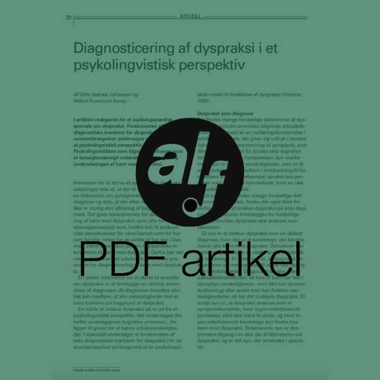 Diagnosticering af dyspraksi i et prykolingvistisk perspektiv