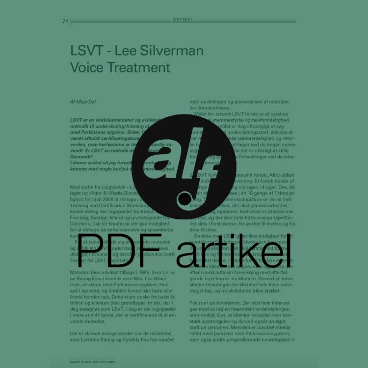 LSVT - Lee Silverman Voice Treatment