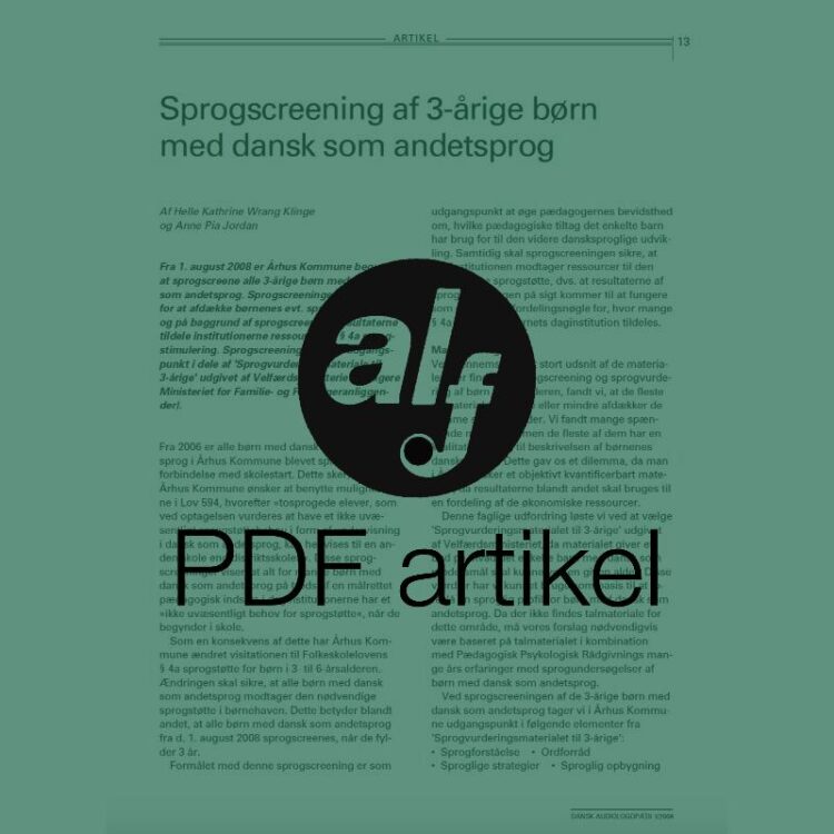 Sprogscreening af 3-årige børn med dansk som andetsprog
