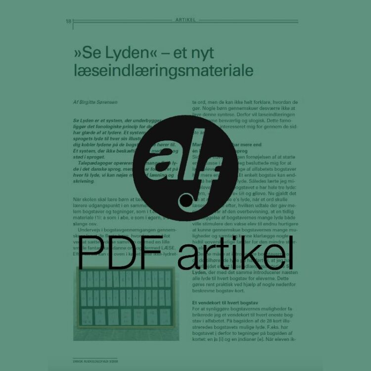 "Se lyden" - et nyt læseindlæringsmateriale