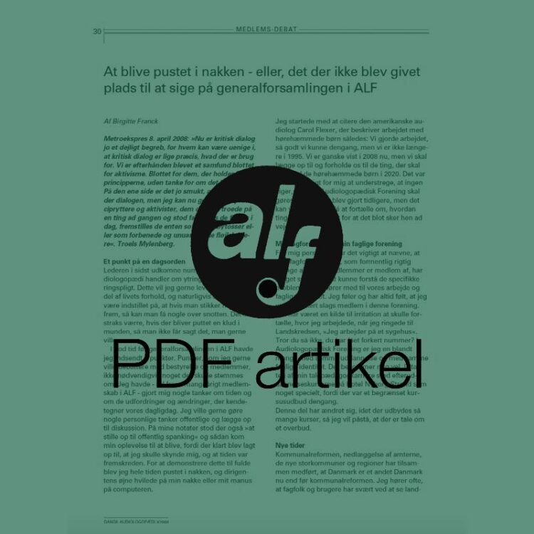 At blive pustet i nakken - eller, det der ikke blev givet plads til at sige på generalforsamlingen i ALF