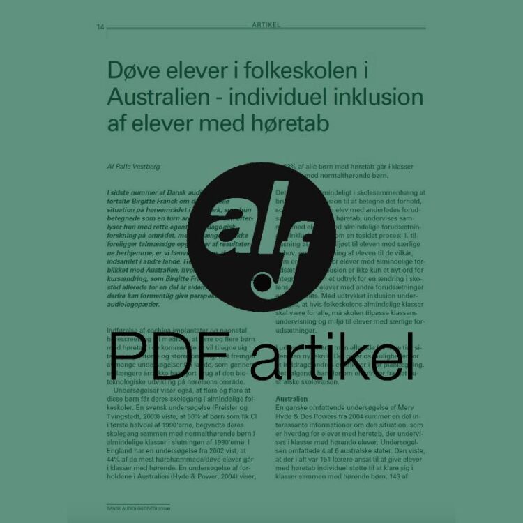 Døve elever i folkeskolen i Australien