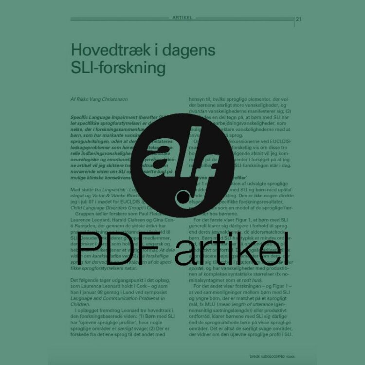 Hovedtræk i dagens SLI-forskning
