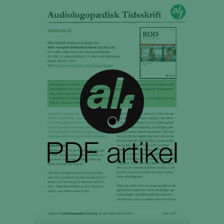 ROD - Receptivt Ordforråd på Dansk - Kikki Førsteliin Andersen og Holger Juul