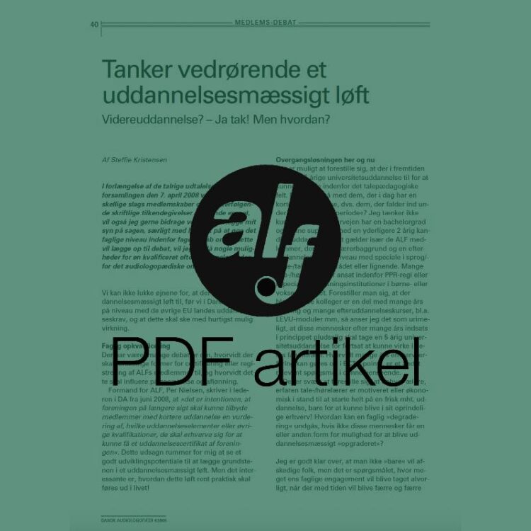 Tanker vedrørende et uddannelsesmæssigt løft