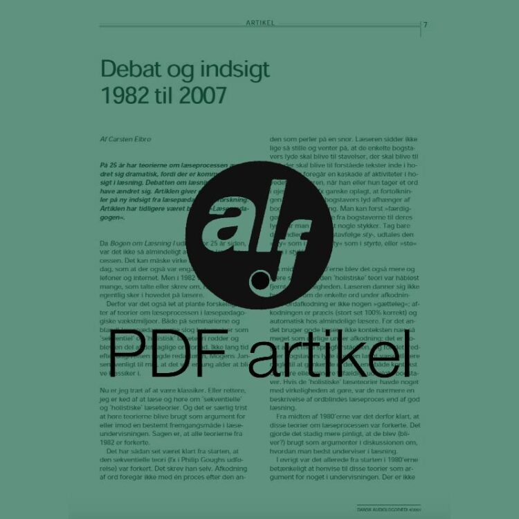 Debat og indsigt 1982 til 2007