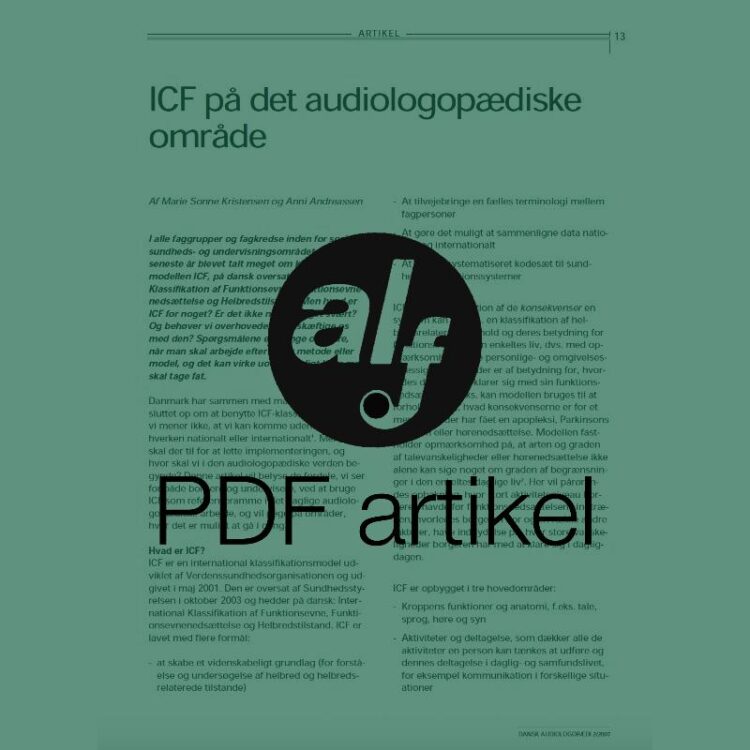 ICF på det audiologopædiske område
