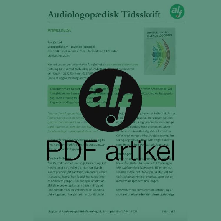 Anmeldelse af "Logopædisk liv - levende logopædi" af Åse Ørsted
