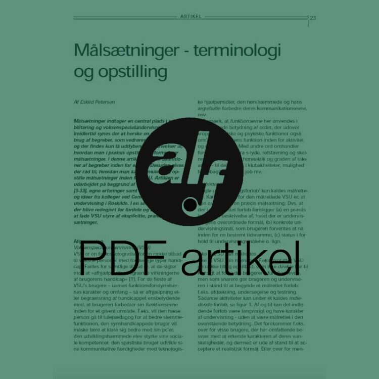 Målsætninger - terminologi og opstilling