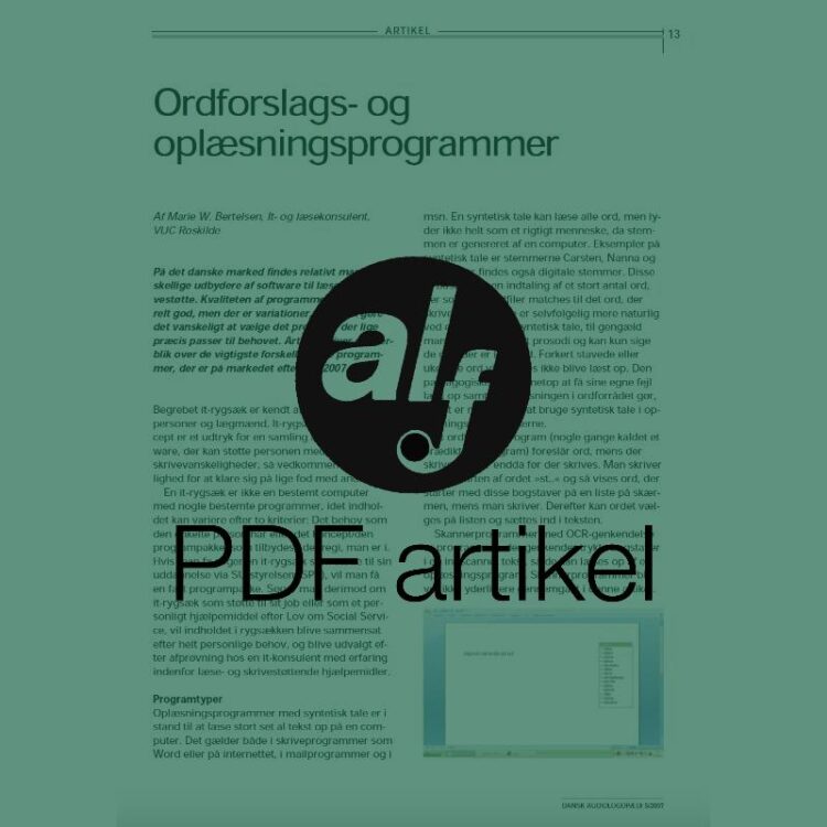 Ordforslags og oplæsningsprogrammer