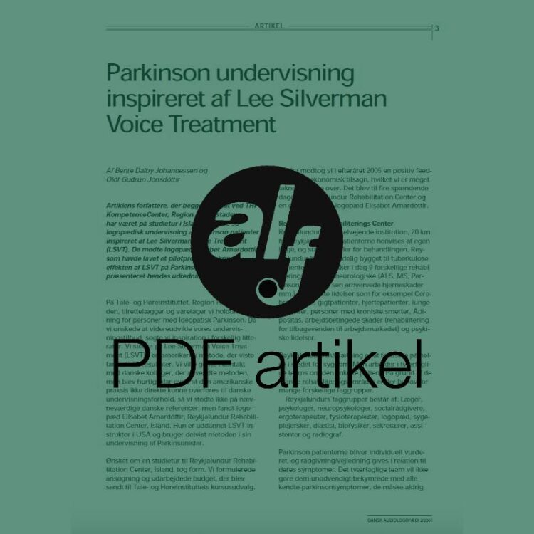 Parkinson undervisning inspireret af Lee Silverman Voice Treatment